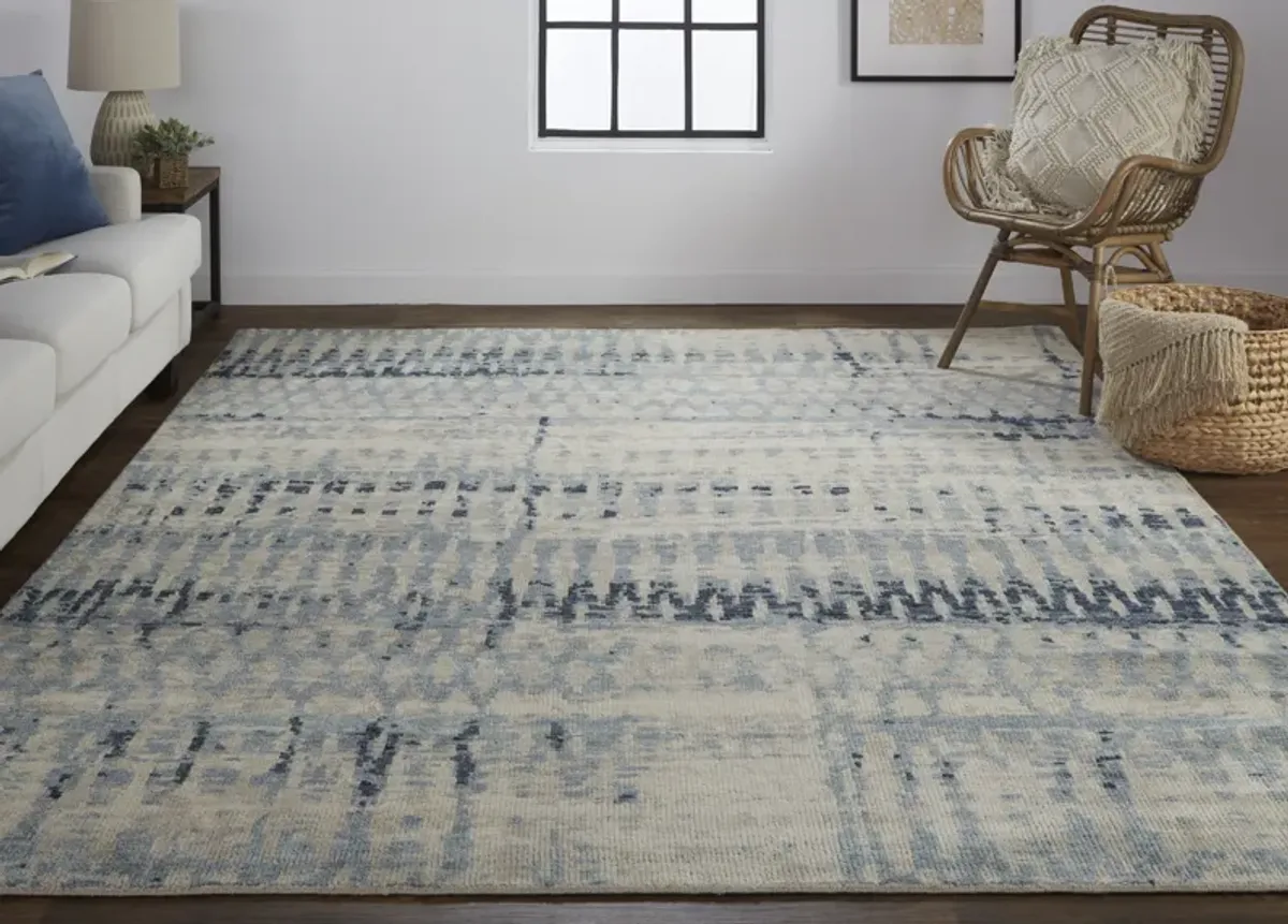 Palomar 6631F Blue/Tan 5'6" x 8'6" Rug