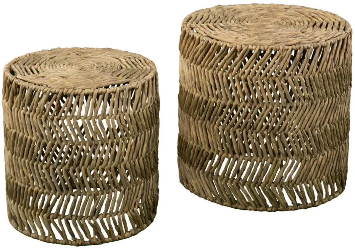 Davari Water Hyacinth Nesting Tables 2pc Set