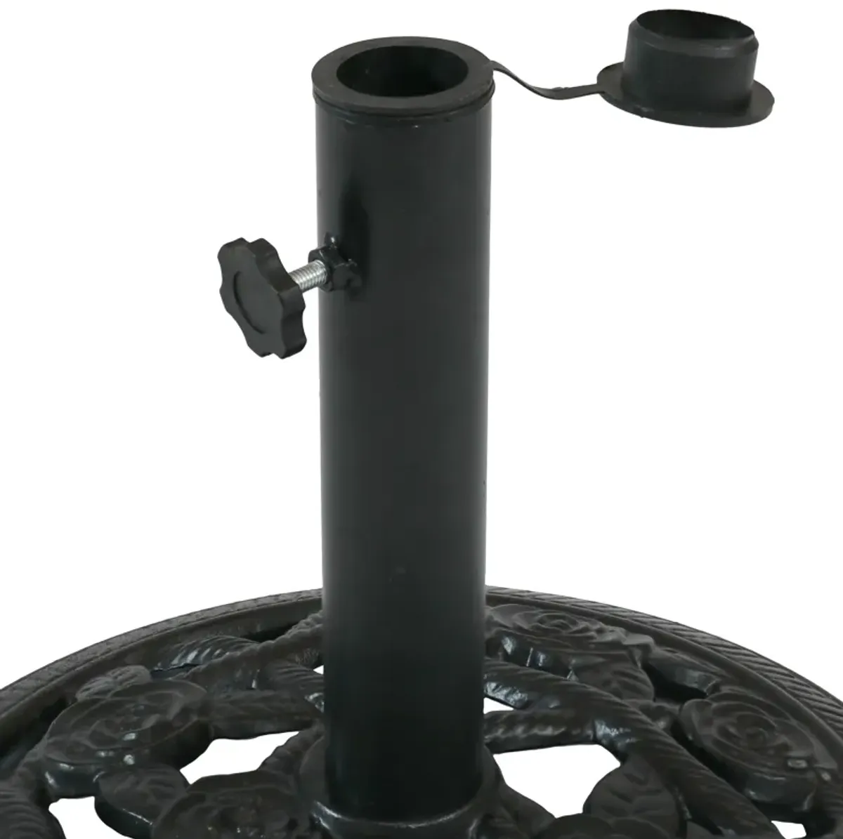 Sunnydaze 16 in Rose Blossom Cast Iron Round Patio Umbrella Base