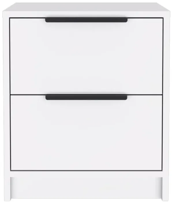 Hivvago Stylish White Two Drawer Nightstand