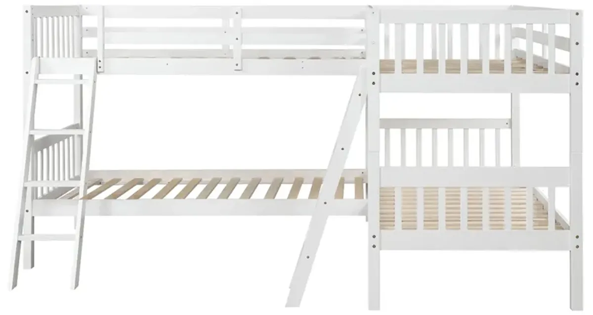 Merax L-Shaped Bunk Bed with Ladder