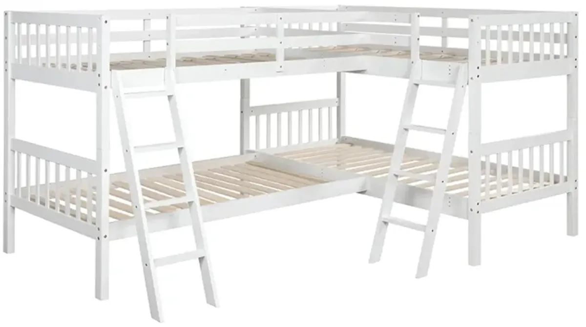 Merax L-Shaped Bunk Bed with Ladder