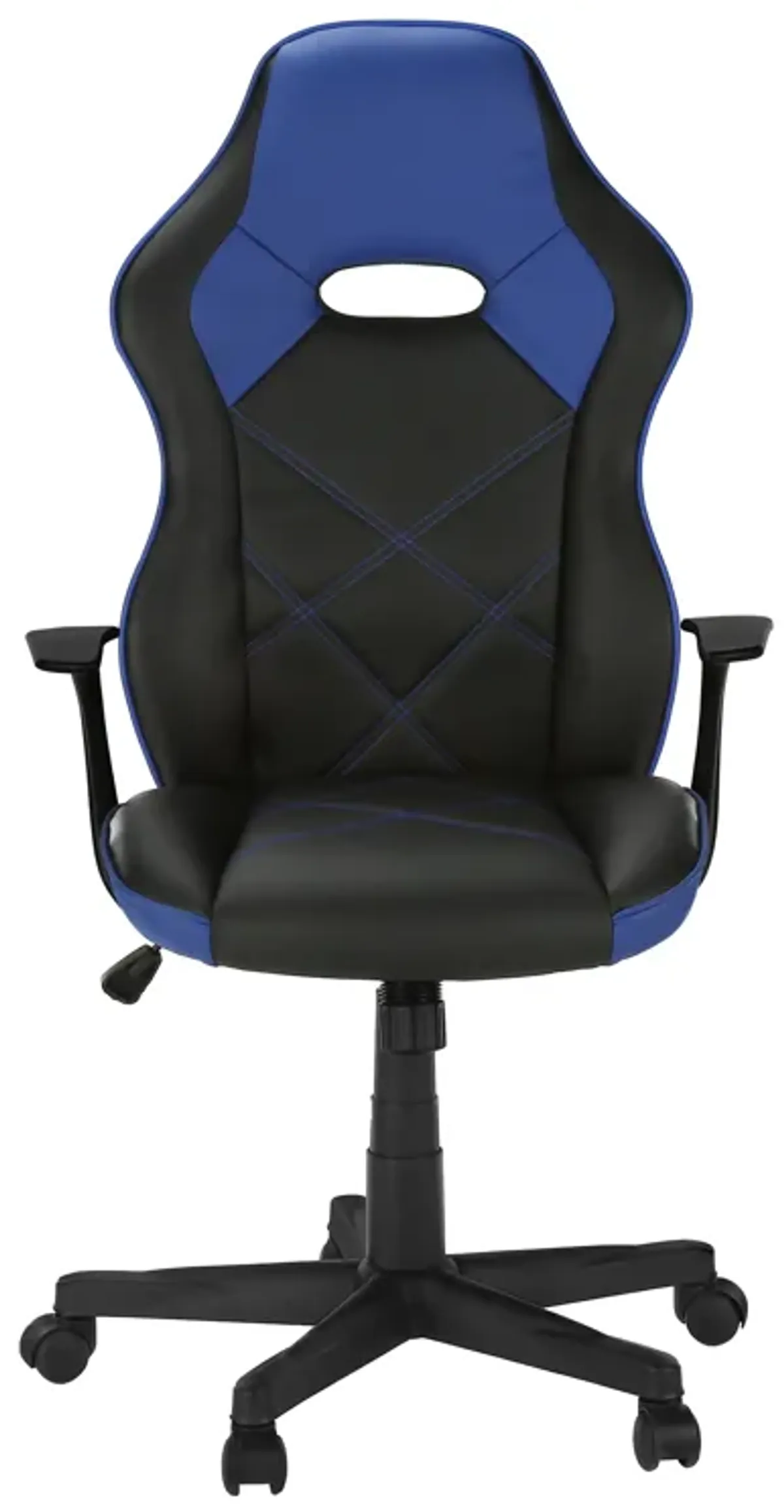 Monarch Specialties I 7328 Office Chair, Gaming, Adjustable Height, Swivel, Ergonomic, Armrests, Computer Desk, Work, Pu Leather Look, Metal, Blue, Black, Contemporary, Modern