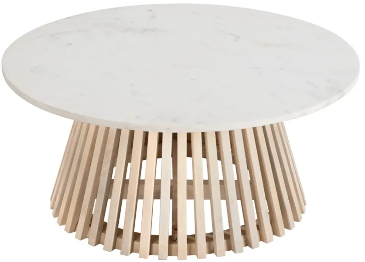 Mazara Coffee Table White & Natural