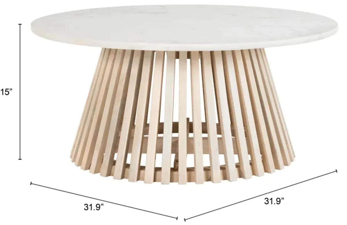 Mazara Coffee Table White & Natural