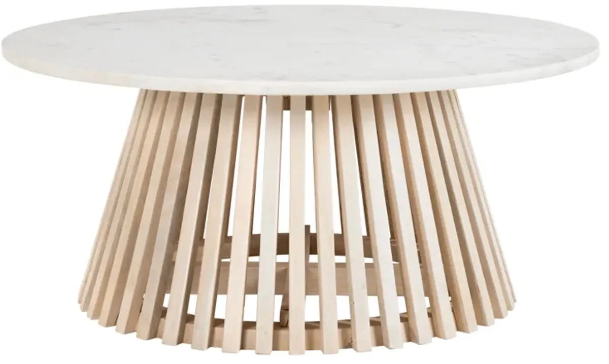 Mazara Coffee Table White & Natural