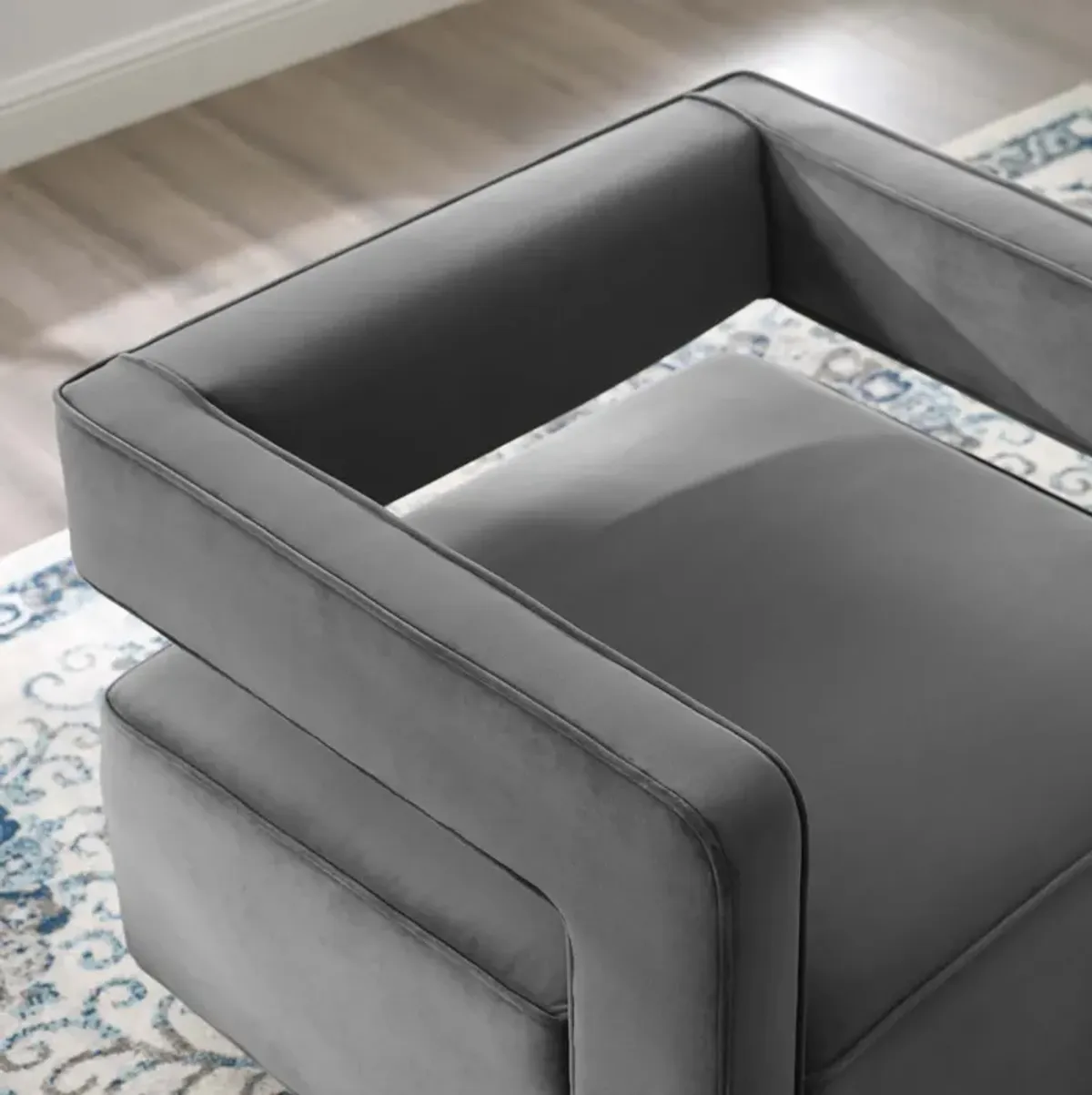 Booth Performance Velvet  Performance Velvet Swivel Armchair