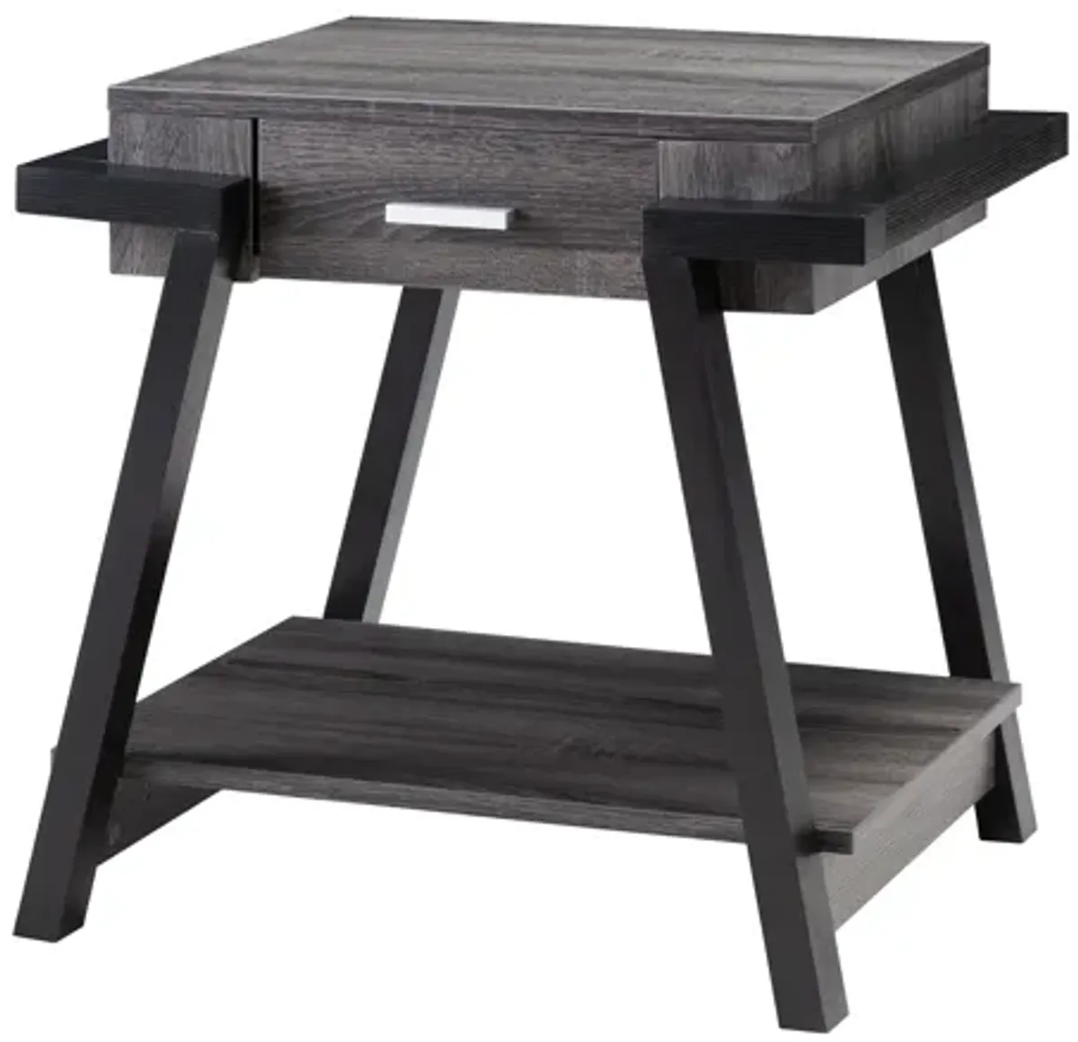 End Table Distressed Grey Black