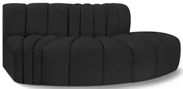 Meridian Furniture Arc Black Boucle Fabric Modular Sofa