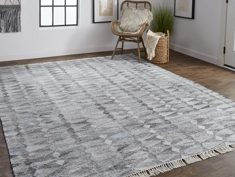 Beckett 0814F Gray/Silver/Ivory 8' x 10' Rug