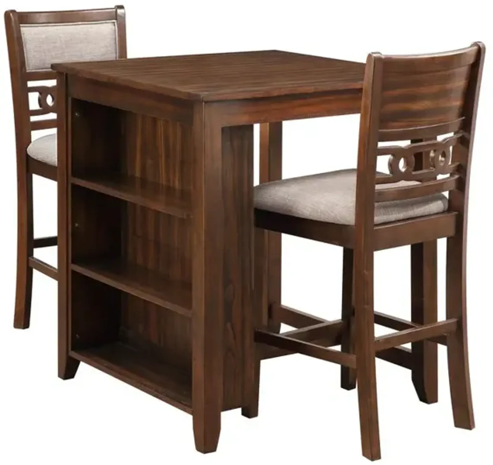 New Classic Furniture Furniture Gia Solid Wood Counter Table 2 Chairs in Cherry Brown