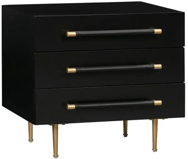 Belen Kox Noir Modern 2 Drawer Nightstand, Belen Kox