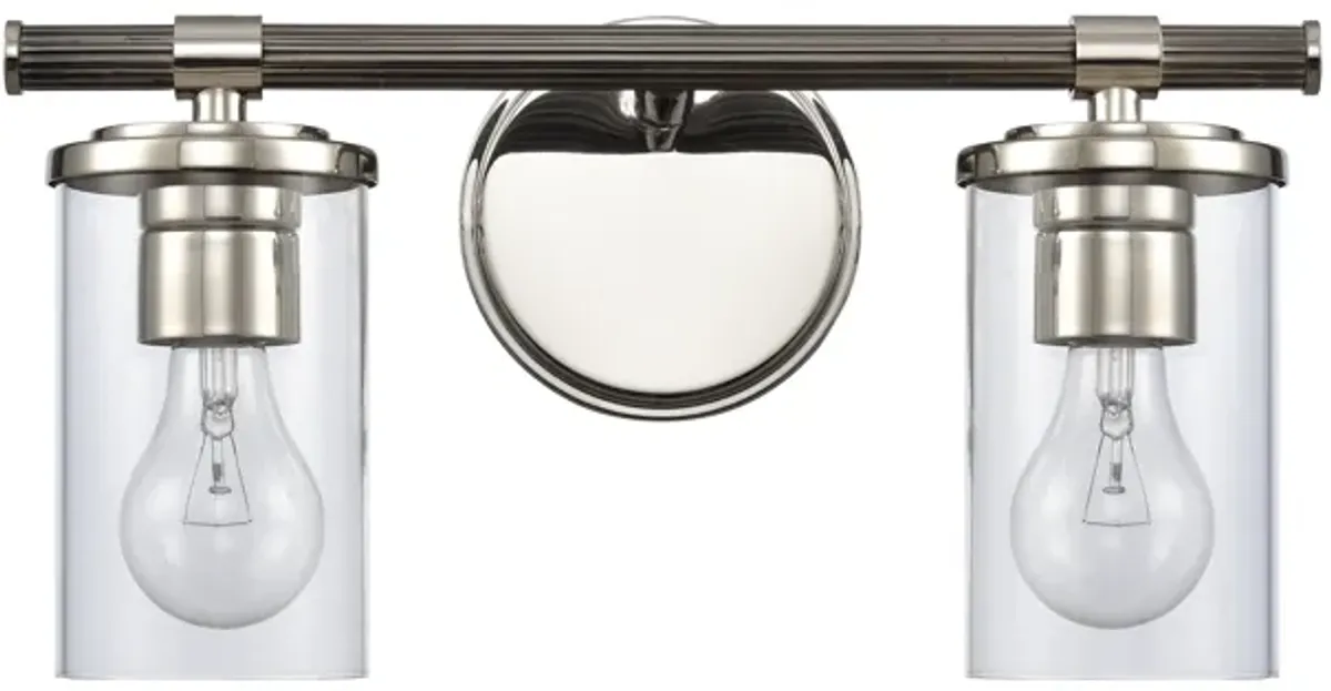 Burrow 15'' Wide 2-Light Silver Vanity Light