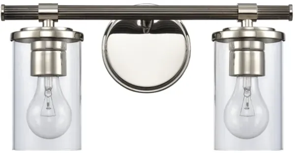 Burrow 15'' Wide 2-Light Silver Vanity Light