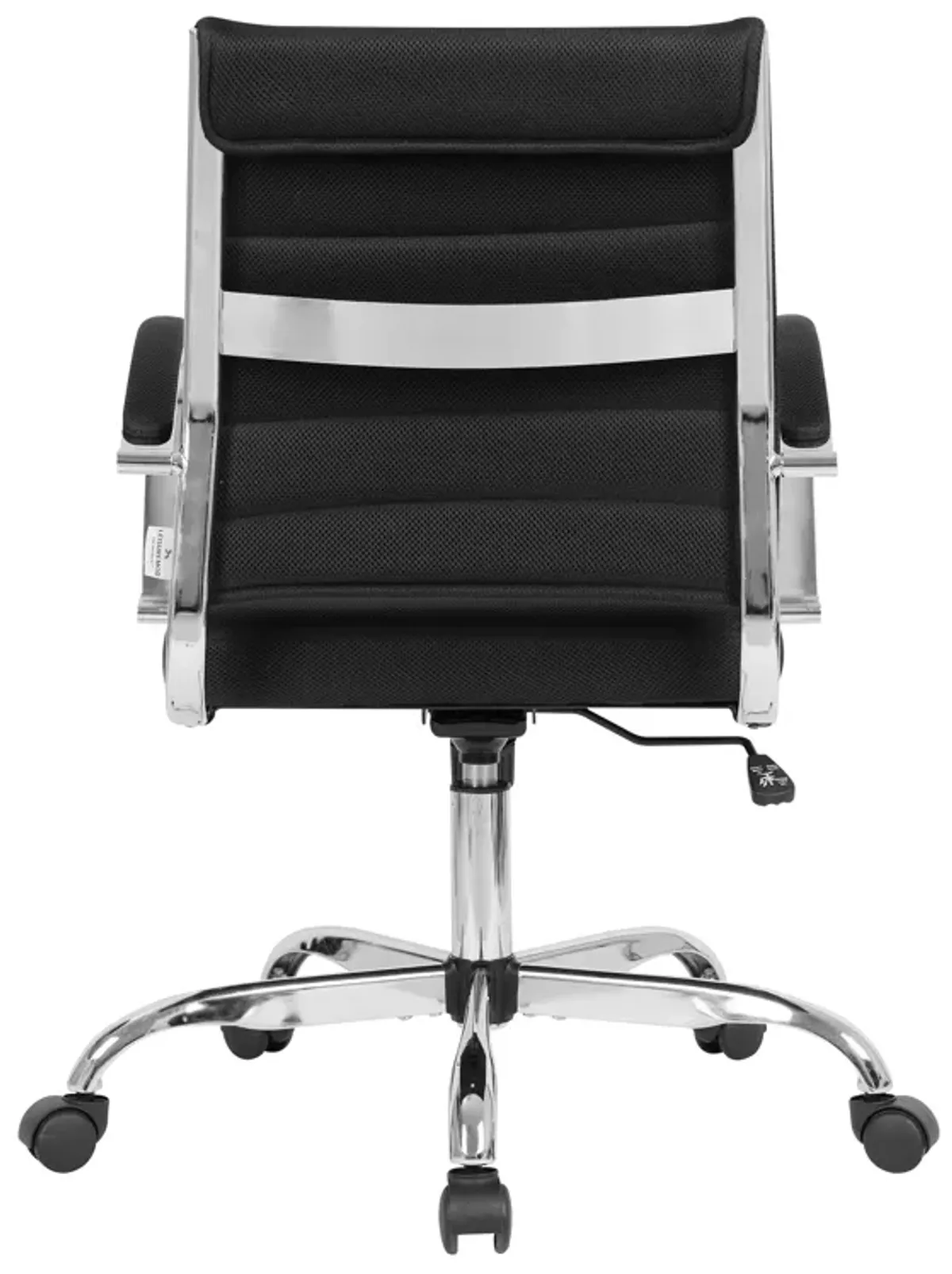 LeisureMod Office Upholstered Mesh Mid-Back Computer Ergonomic Adjustable Modern Task Chair with Swivel and Tilt Benmar Series
