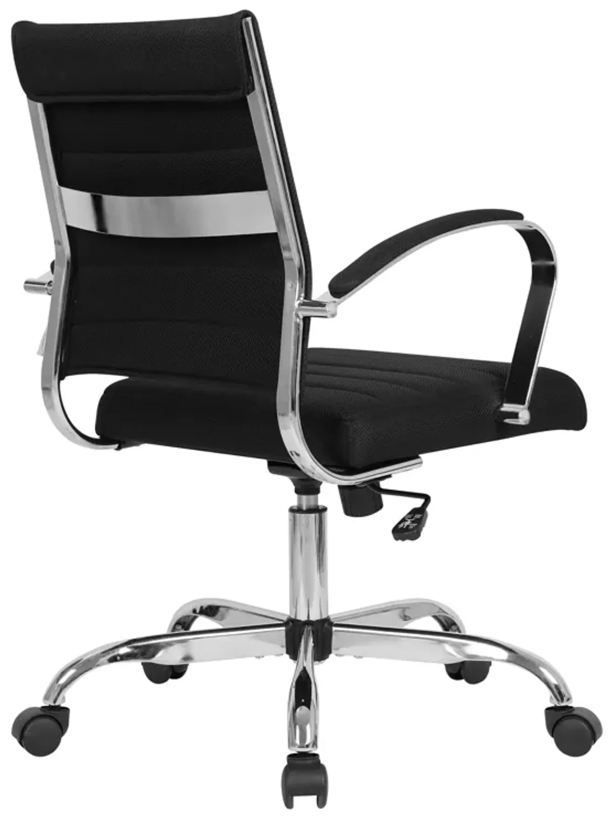 LeisureMod Office Upholstered Mesh Mid-Back Computer Ergonomic Adjustable Modern Task Chair with Swivel and Tilt Benmar Series