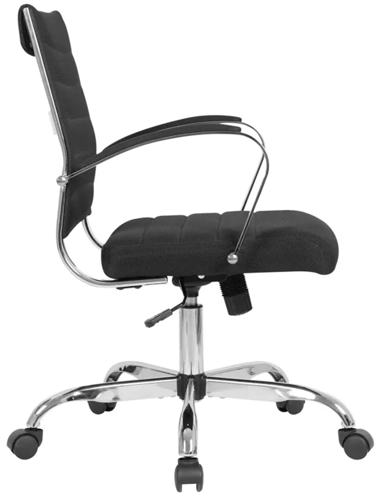 LeisureMod Office Upholstered Mesh Mid-Back Computer Ergonomic Adjustable Modern Task Chair with Swivel and Tilt Benmar Series