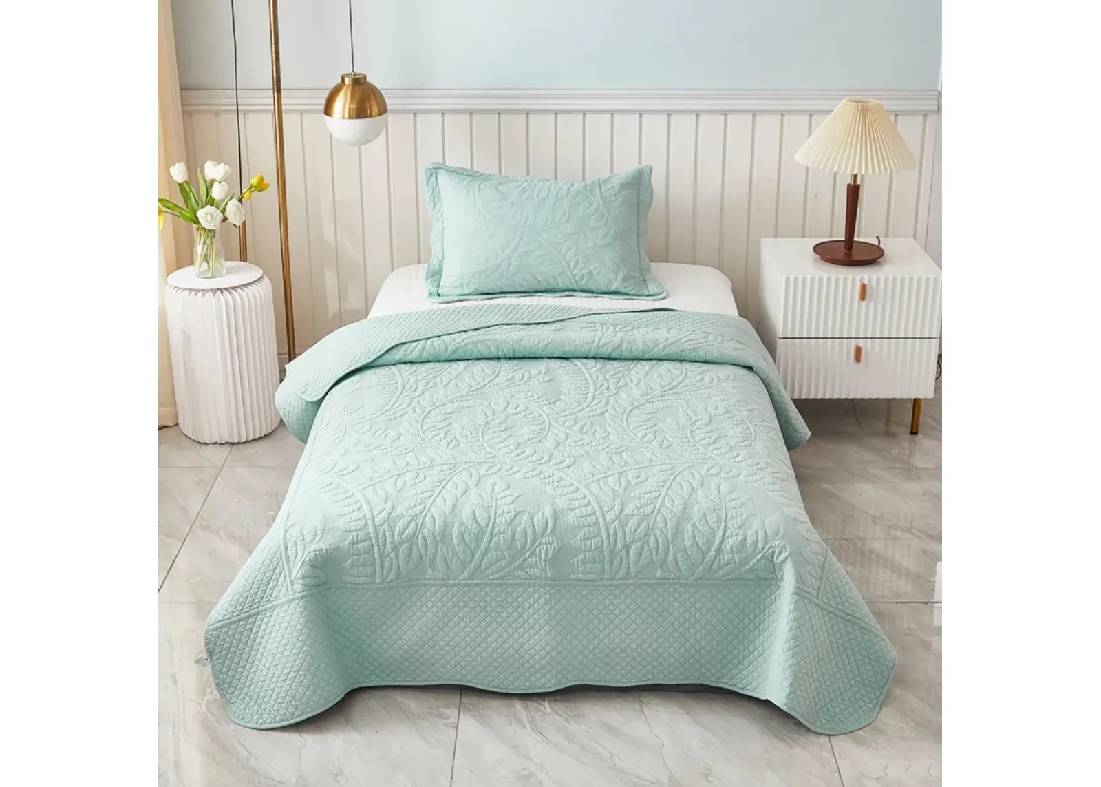 MarCielo 100% Cotton Oversized Bedspread Quilt Set T