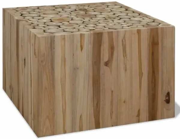 vidaXL Coffee Table Genuine Teak 19.7"x19.7"x13.8"