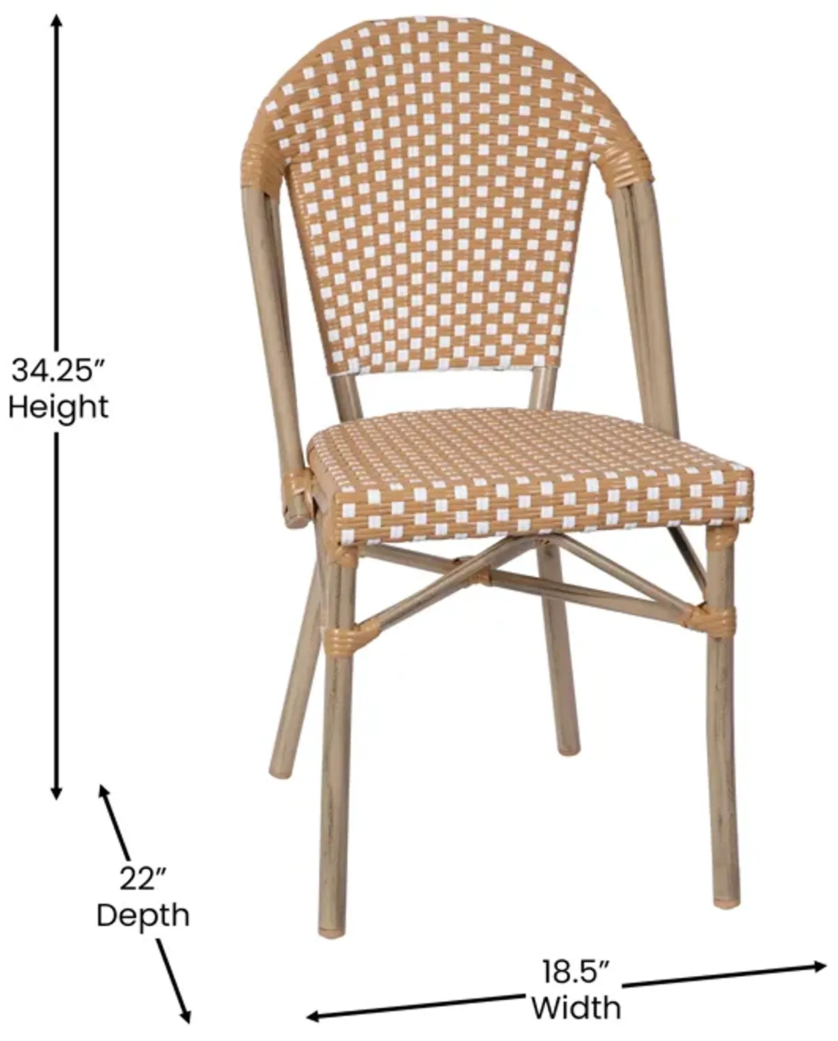 2PK White/Navy Paris Chair