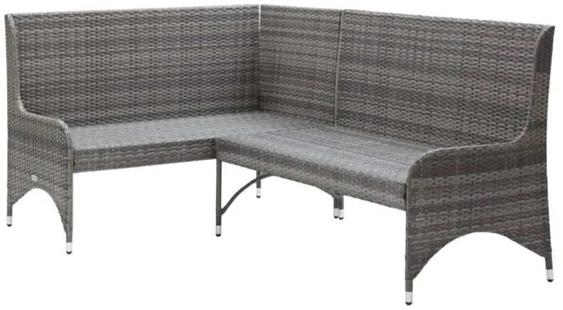 vidaXL Garden Corner Sofas 2 pcs Poly Rattan Gray