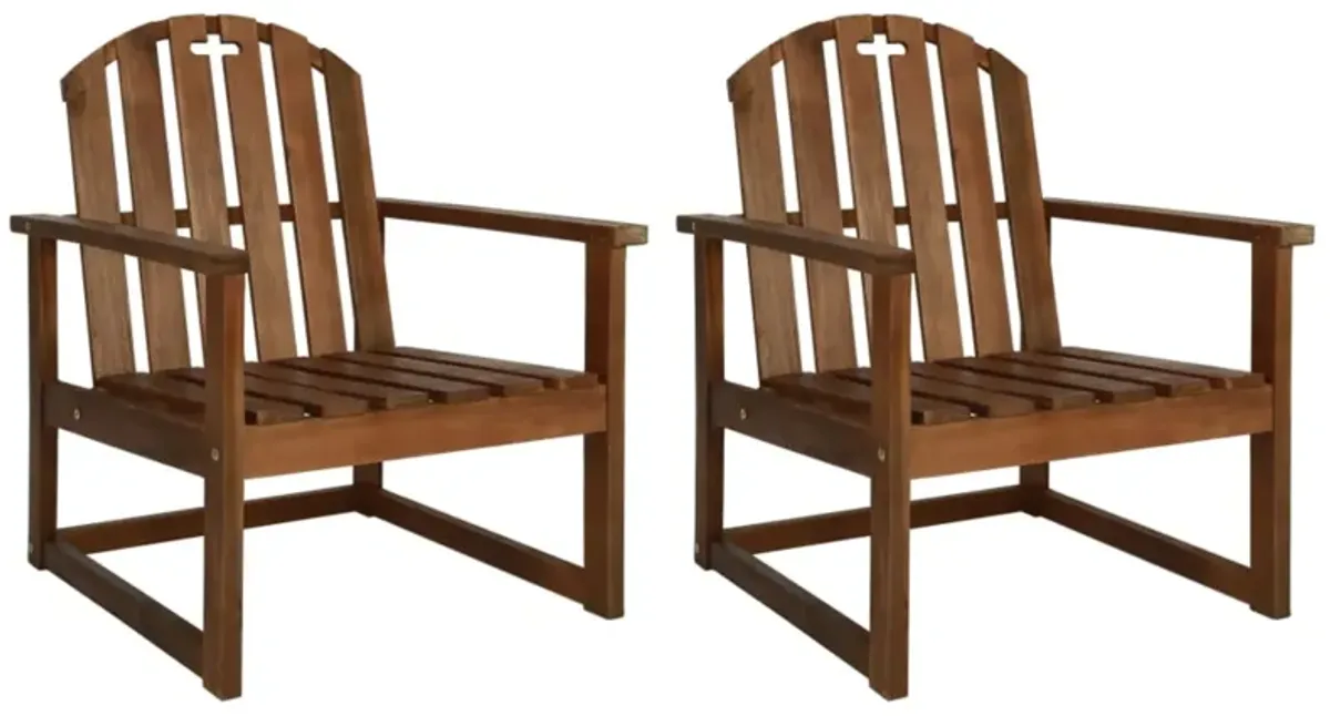 vidaXL Garden Sofa Chairs 2 pcs Solid Acacia Wood