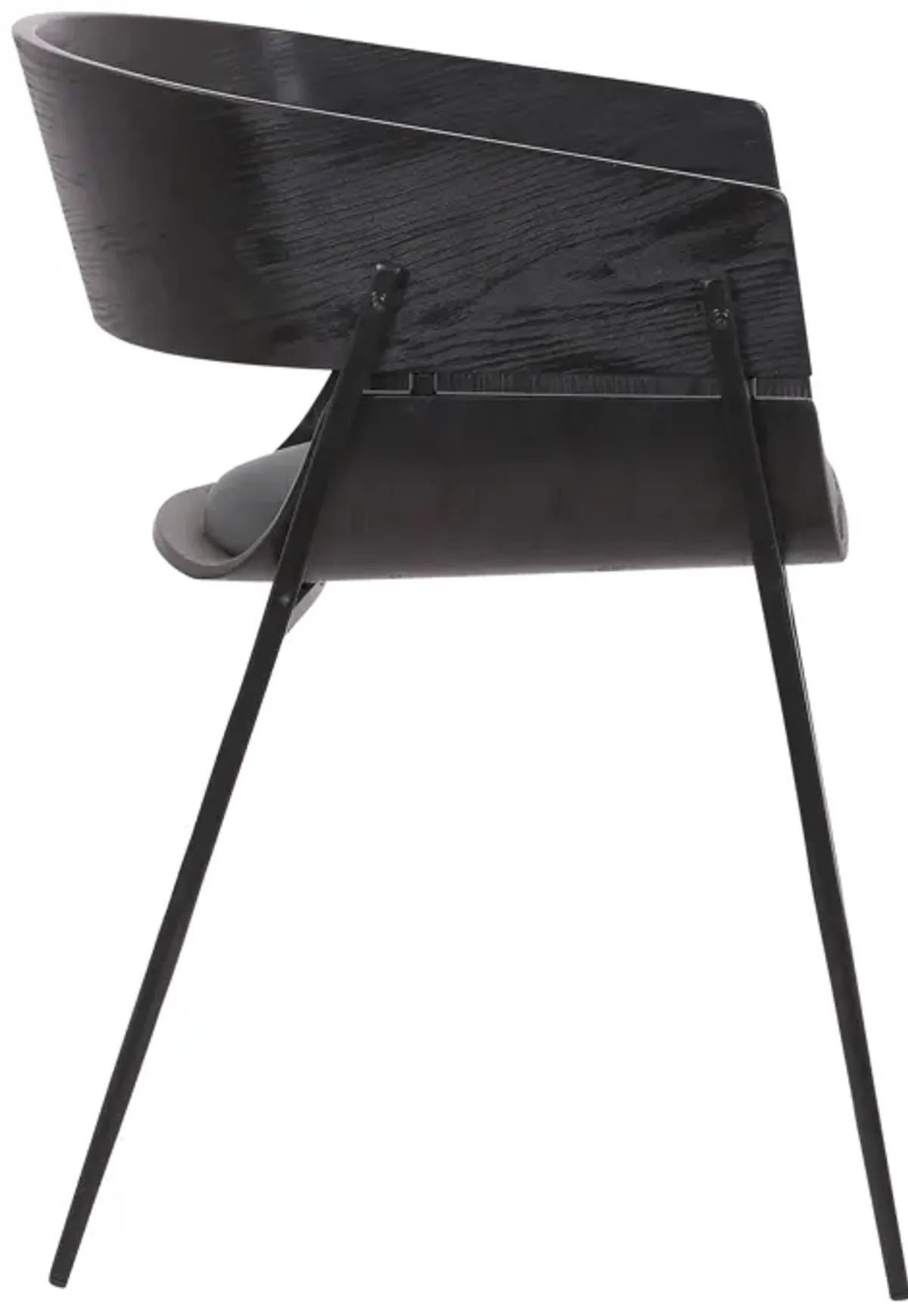18.5 Inches Round Back Leatherette Dining Chair, Set of 2, Black-Benzara