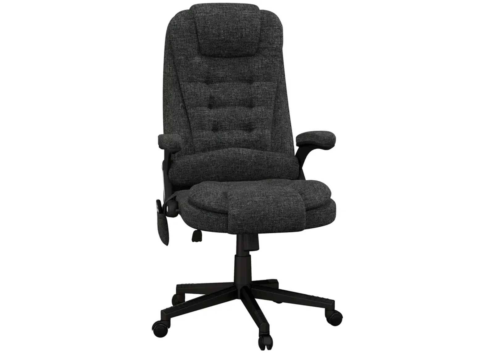 Heated Massage Office Chair: 6 Vibration Points, High Back, Gray