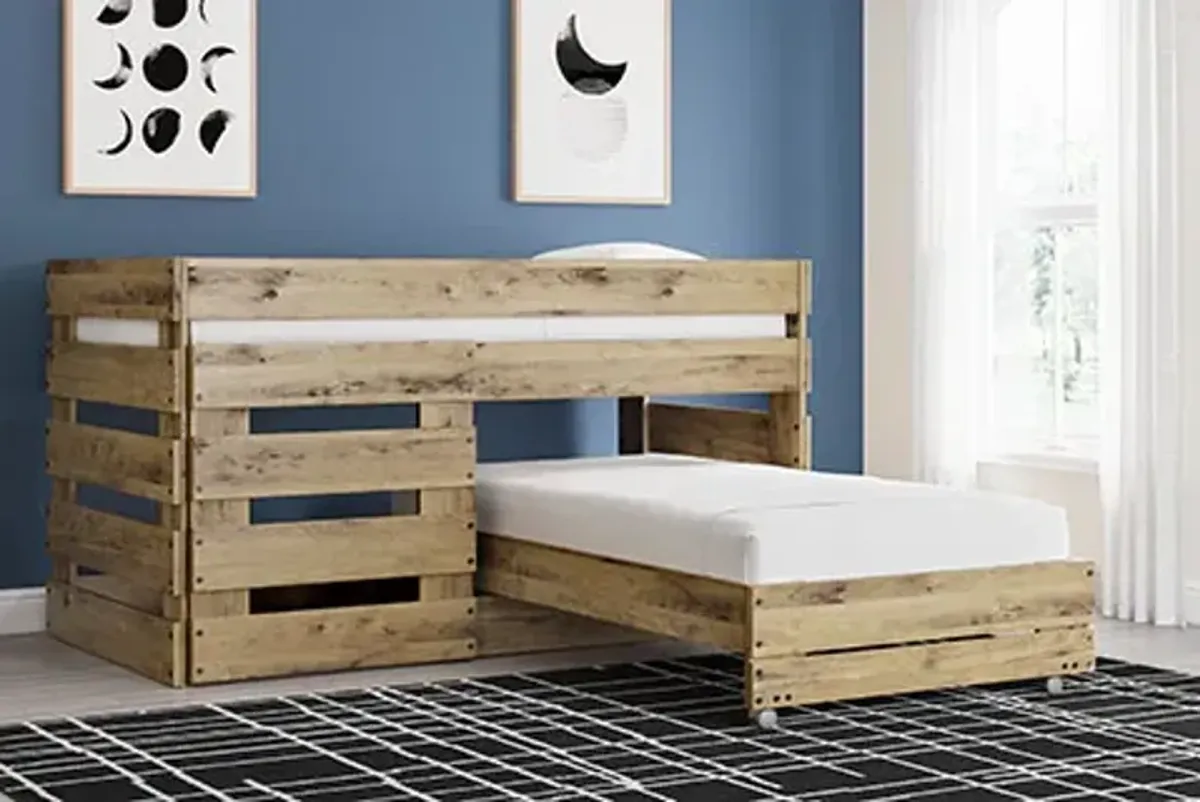 Larstin Twin Loft Caster Bed