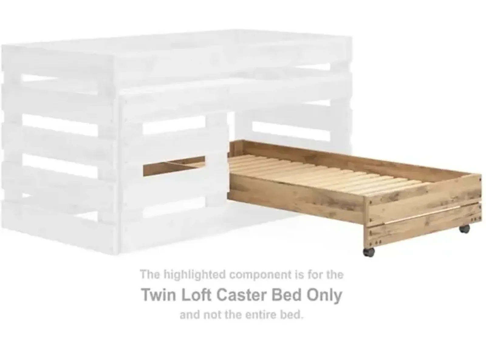 Larstin Twin Loft Caster Bed