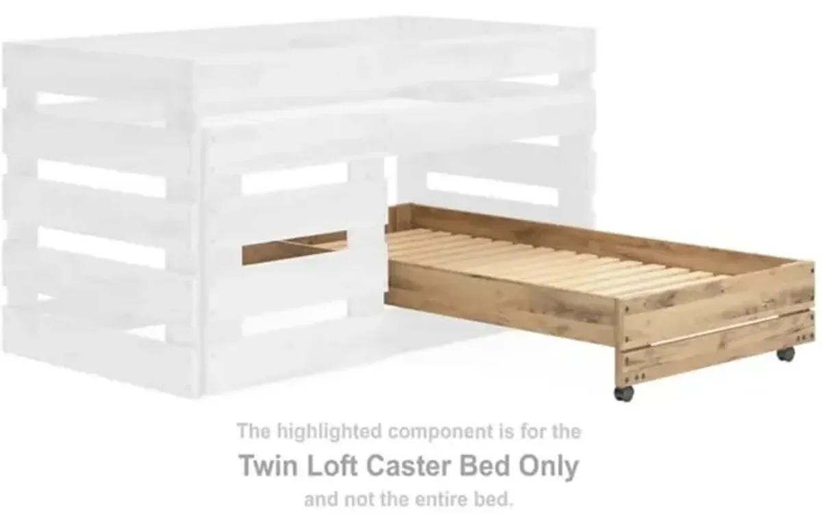 Larstin Twin Loft Caster Bed