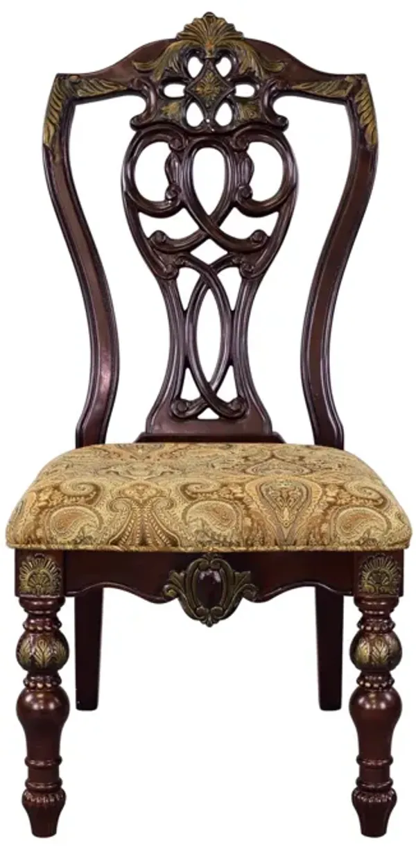 Streamdale Elegant 2 Piece Dining Chairs Set, Dark Cherry Finish