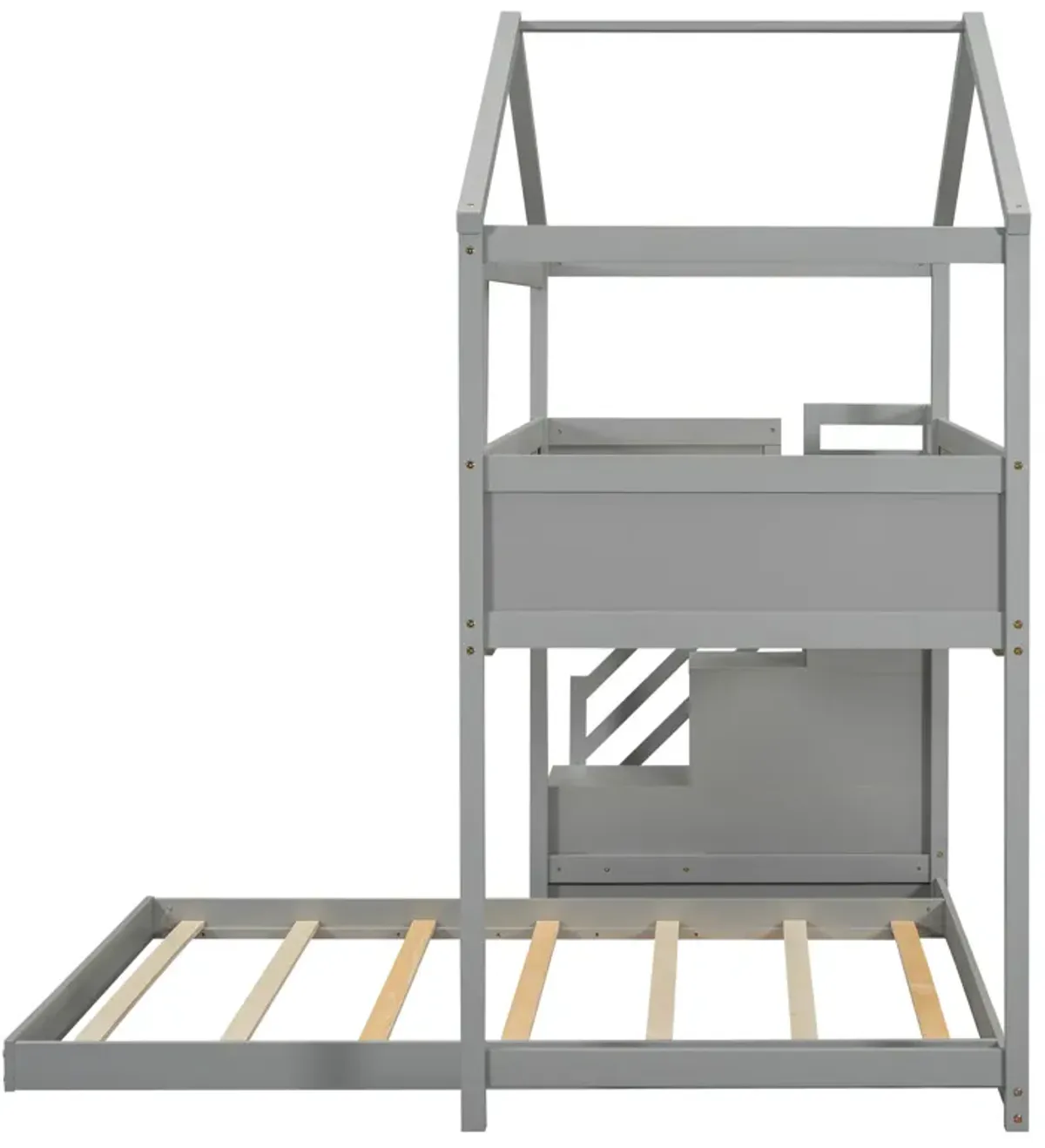 Merax House Bunk Bed with Storage Staircase