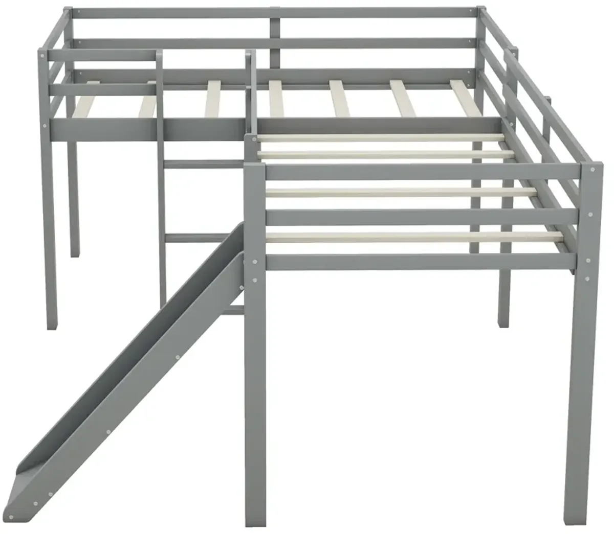 Merax L-Shaped Loft Bed with Ladder and Slide