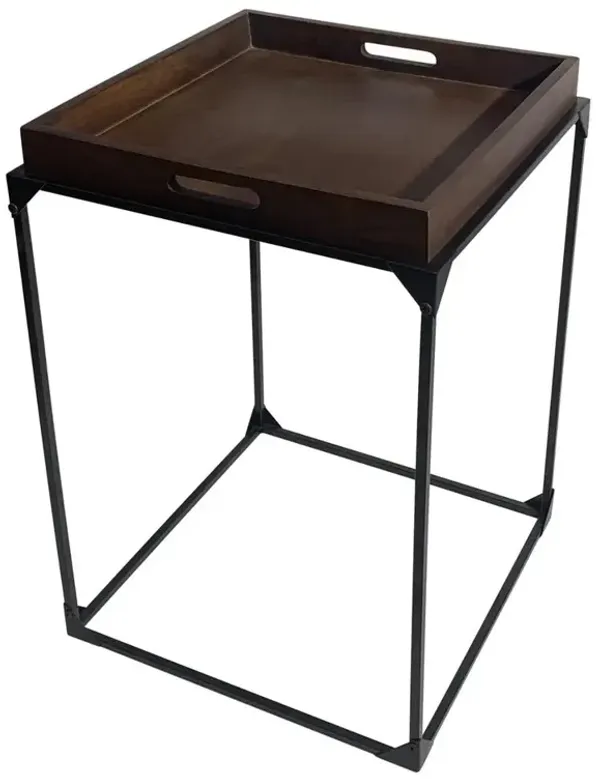Carolina Living Cooper Tray Table - Elm - Black