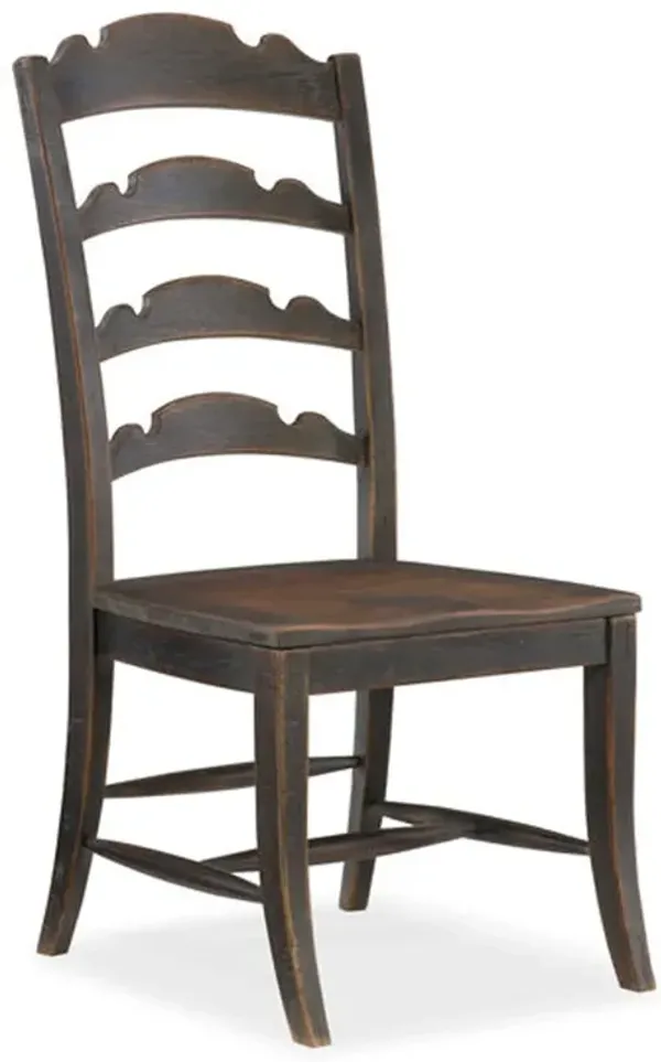 Twin Sisters Ladderback Side Chair in Black