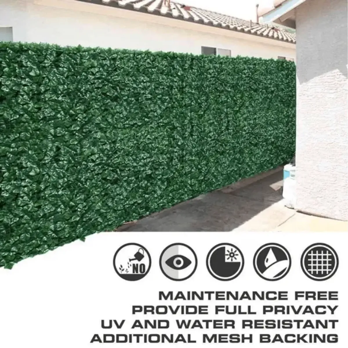 Faux Ivy Privacy Fence Shade Cloth Backing 120"L x 40"H 33SQ FT