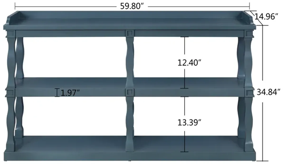 Gewnee Retro Senior Console Table for Hallway Living Room Bedroom, Antique White