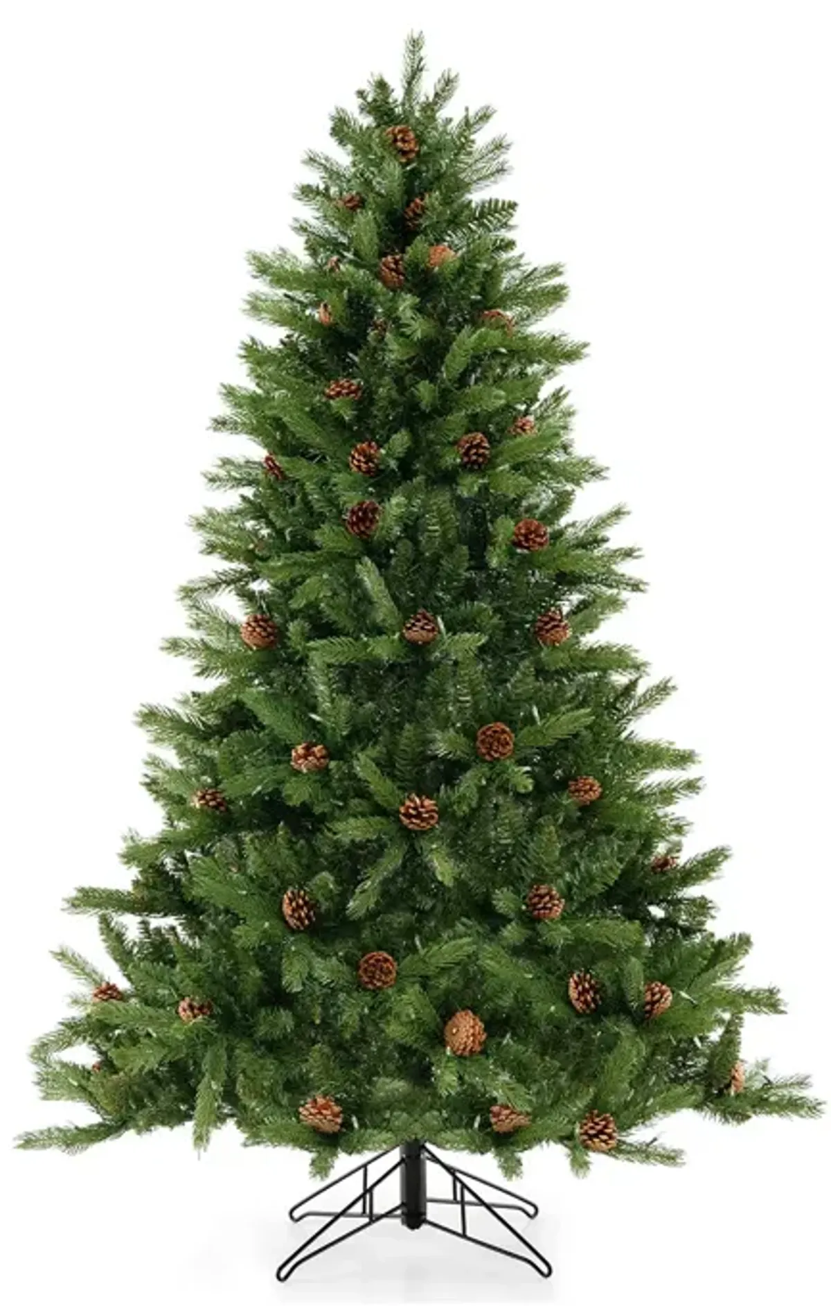 Artificial Christmas Tree with Pine Cones and Adjustable Brightness