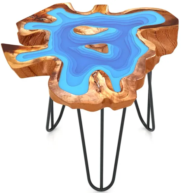 Outdoor End Table with Irregular Tabletop for Unique Patio or Garden Styling