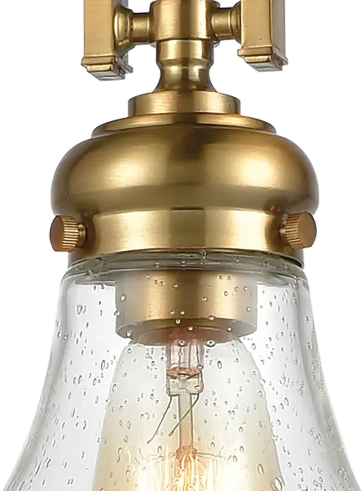 Rutherford 9'' Wide 1-Light Clear/ Gold Pendant