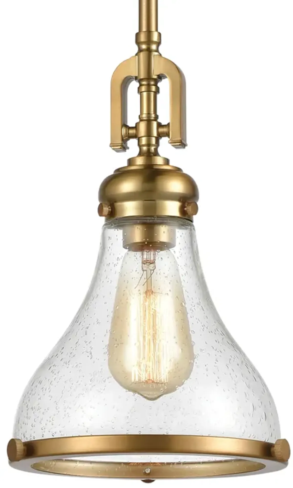 Rutherford 9'' Wide 1-Light Clear/ Gold Pendant