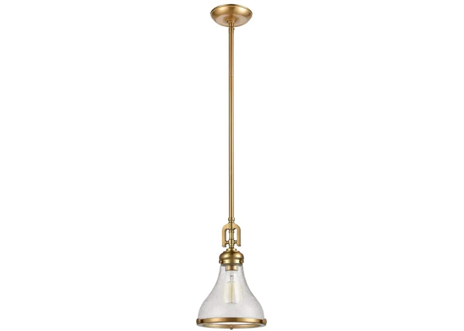 Rutherford 9'' Wide 1-Light Clear/ Gold Pendant