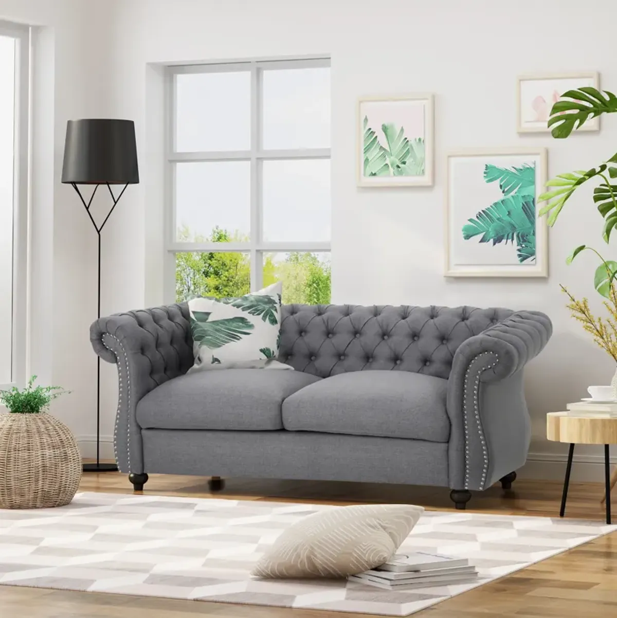 Merax Traditional Chesterfield Loveseat Sofa