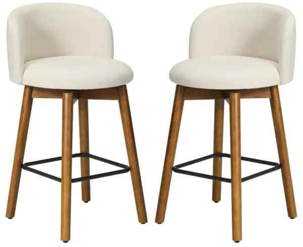 WestinTrends Modern Chenille Upholstered 26" Counter Height Swivel Bar Stools (Set of 2)