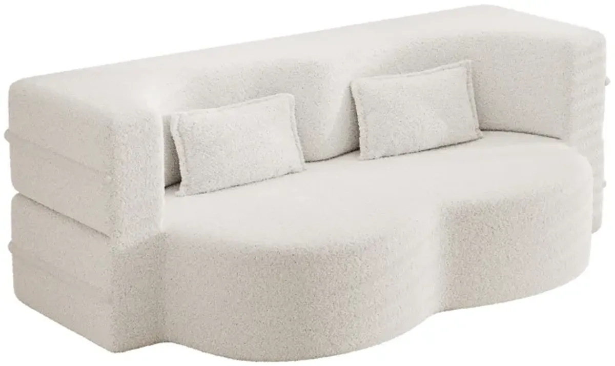 Merax Modern Floor Sofa Sleeper with 2 Pillows