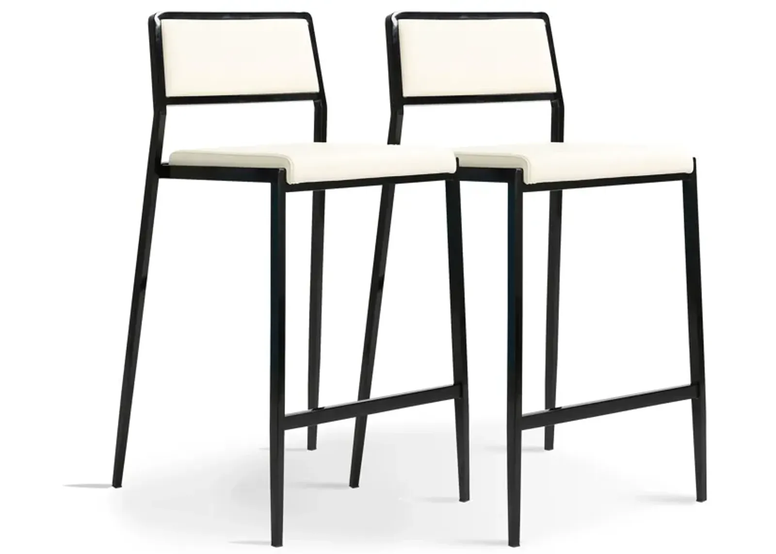 Gale Black Performance Vegan Leather Stackable Stool - Set of 2