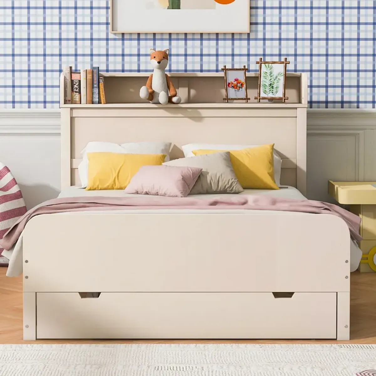 Merax Platform Bed with Storage Headboard