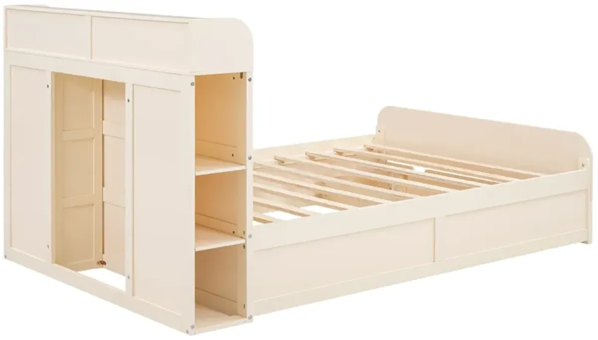 Merax Platform Bed with Storage Headboard