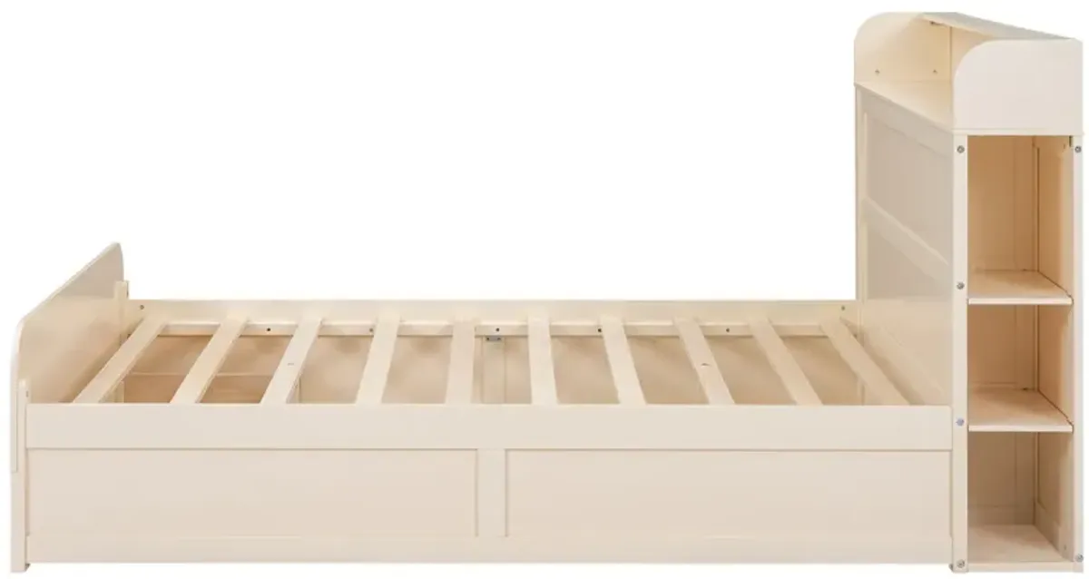 Merax Platform Bed with Storage Headboard